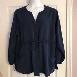 Dickies Black Label Tie Front Scrub Jacket-Navy